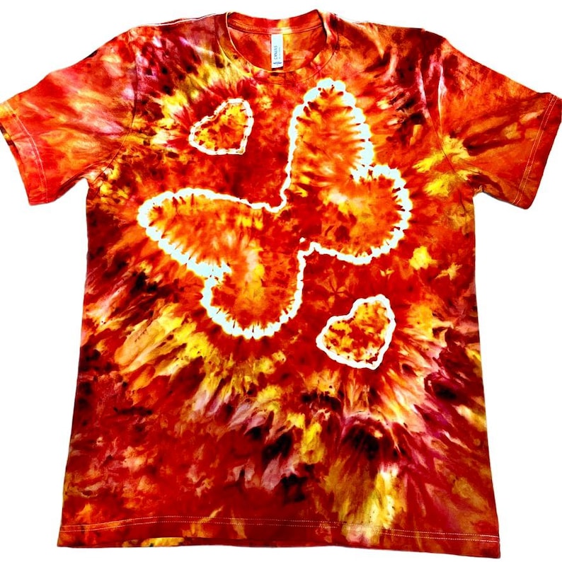 Sunset Butterfly & Heart — hand-dyed short sleeve