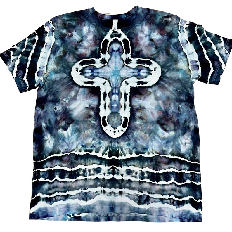 Stormy Blue Cross — hand-dyed short sleeve
