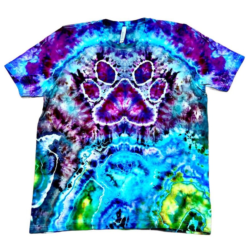 Creekside Paw Print — hand-dyed short sleeve