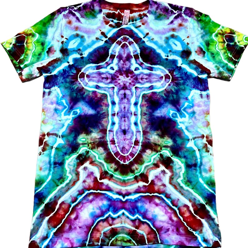 Twilight Cross & Heart — hand-dyed short sleeve