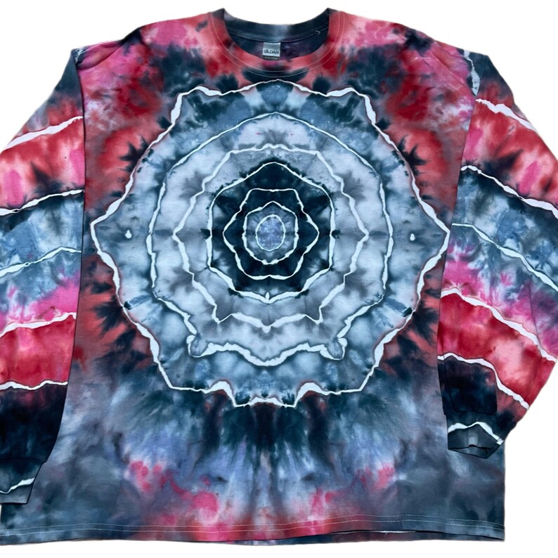 Ember & Charcoal Mandala — hand-dyed long sleeve