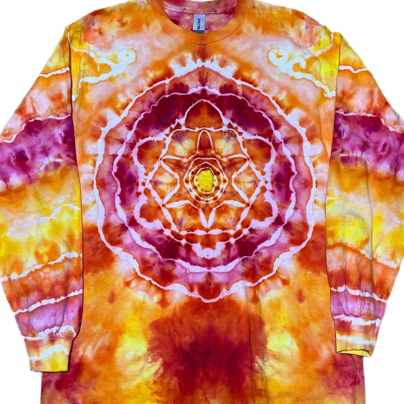 Golden Hour Mandala — hand-dyed long sleeve