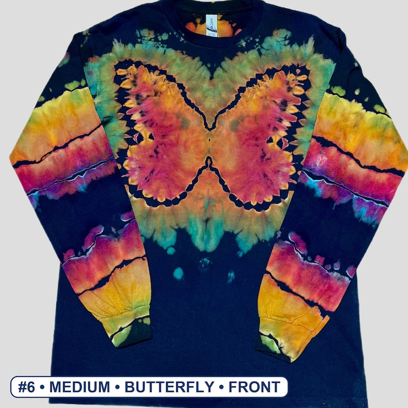 Butterfly & Heart Reverse Dye — hand-dyed long sleeve
