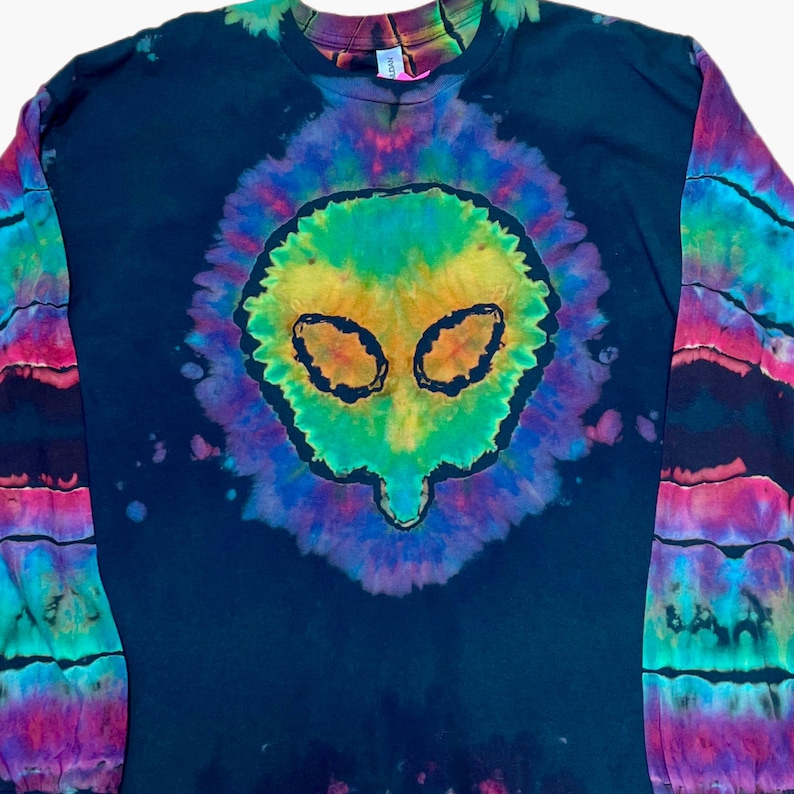 Cosmic Alien Reverse Dye — hand-dyed long sleeve