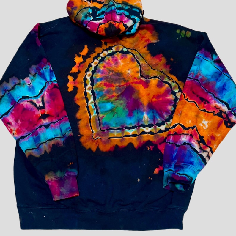 Reverse Dye Heart Hoodie — hand-dyed hoodie